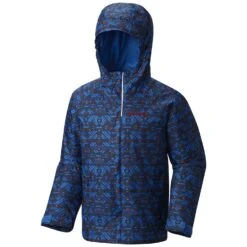 Columbia Kid's Fast & Curious Rain Jacket|-|Veste Manches Longues Fast & Curious Rain Enfant -Columbia Shop COL 1582901 7ESuper 20Blue 20Print 7EHood