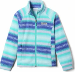 Columbia Benton Springs II Printed Fleece Jacket - Girls|-|Manteau En Laine Polaire Imprimée Benton Springs II - Fille -Columbia Shop COL 1618281 7EBright 20Aqua 20Bubble 20Stripes