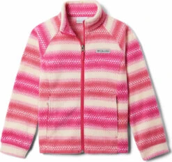 Columbia Benton Springs II Printed Fleece Jacket - Girls|-|Manteau En Laine Polaire Imprimée Benton Springs II - Fille -Columbia Shop COL 1618281 7ECactus 20Pink 20Bubble 20Stripes