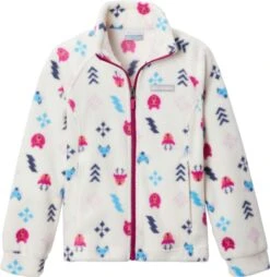Columbia Benton Springs II Printed Fleece Jacket - Girls|-|Manteau En Laine Polaire Imprimée Benton Springs II - Fille -Columbia Shop COL 1618281 7EChalk 20Woodlands