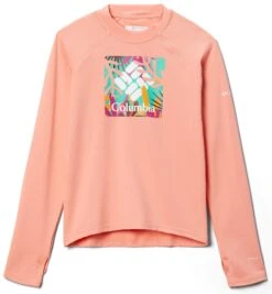 Columbia Sandy Shores Printed Long Sleeve Sunguard - Toddler Girls|-|Maillot De Surf à Manches Longues Et Imprimé Sandy Shores - Toute Petite Fille -Columbia Shop COL 1833162 7ECoral 20Reef 20In 20The 20Leaves