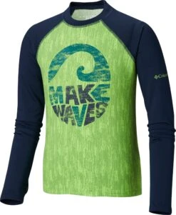 Columbia Sandy Shores Printed Long Sleeve Sunguard - Toddler Girls|-|Maillot De Surf à Manches Longues Et Imprimé Sandy Shores - Toute Petite Fille -Columbia Shop COL 1833162 7ECyber 20Green 20Texture