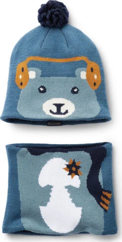 Columbia Snow More Hat And Gaiter Set - Youth|-|Snow More Hat And Gaiter Set - Jeune -Columbia Shop COL 1865961 7EBlue 20Heron 20Bear