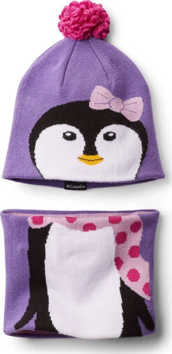 Columbia Snow More Hat And Gaiter Set - Youth|-|Snow More Hat And Gaiter Set - Jeune -Columbia Shop COL 1865961 7EGrape 20Gum 20Penguin