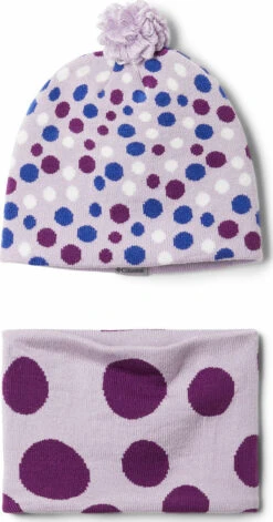 Columbia Snow More Hat And Gaiter Set - Youth|-|Snow More Hat And Gaiter Set - Jeune -Columbia Shop COL 1865961 7EPale 20Lilac 20Dots 20Print