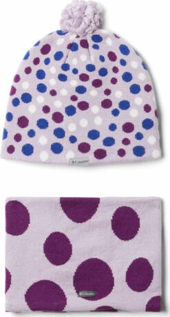 Columbia Snow More Hat And Gaiter Set - Youth|-|Snow More Hat And Gaiter Set - Jeune -Columbia Shop COL 1865961 7E 7Eback 20Pale 20Lilac 20Dots 20Print