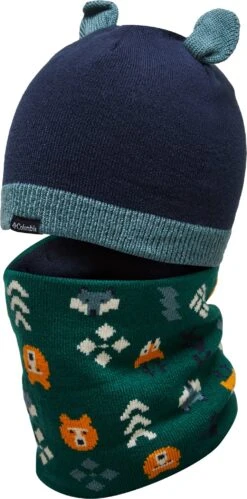 Columbia Snow More II Hat And Gaiter Set - Toddler|-|Ensemble Tuque Et Guêtres Snow More II - Tout-Petit -Columbia Shop COL 1976491 7ECollegiate 20Navy 20 20Metal 20Woodlands 20Print