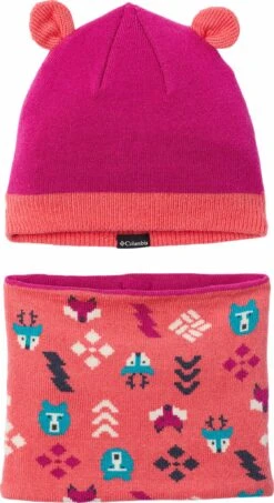 Columbia Snow More II Hat And Gaiter Set - Toddler|-|Ensemble Tuque Et Guêtres Snow More II - Tout-Petit -Columbia Shop COL 1976491 7E 7EBack 20Wild 20Fuchsia 20 20Blush 20Pink 20Woodlands