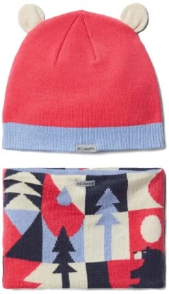 Columbia Snow More II Hat And Gaiter Set - Toddler|-|Ensemble Tuque Et Guêtres Snow More II - Tout-Petit -Columbia Shop COL 1976491 7E 7EDetail1 20Bright 20Geranium 20Bearly 20There 20Print