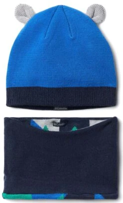 Columbia Snow More II Hat And Gaiter Set - Toddler|-|Ensemble Tuque Et Guêtres Snow More II - Tout-Petit -Columbia Shop COL 1976491 7E 7EDetail2 20Bright 20Indigo 20Bearly 20There 20Print
