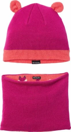 Columbia Snow More II Hat And Gaiter Set - Toddler|-|Ensemble Tuque Et Guêtres Snow More II - Tout-Petit -Columbia Shop COL 1976491 7E 7EFront 20Wild 20Fuchsia 20 20Blush 20Pink 20Woodlands