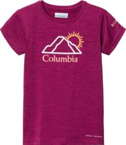 Columbia Mission Peak Short Sleeve Graphic T-Shirt - Girls|-|T-shirt Graphique à Manches Courtes Mission Peak - Fille -Columbia Shop COL 1989661 7EWild 20Fuchsia 20Heather 20Bright 20Peaks