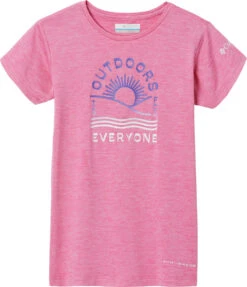 Columbia Mission Peak Short Sleeve Graphic T-Shirt - Girls|-|T-shirt Graphique à Manches Courtes Mission Peak - Fille -Columbia Shop COL 1989661 7EWild 20Geranium 20Heather 20 20Outdoors 20Everyone